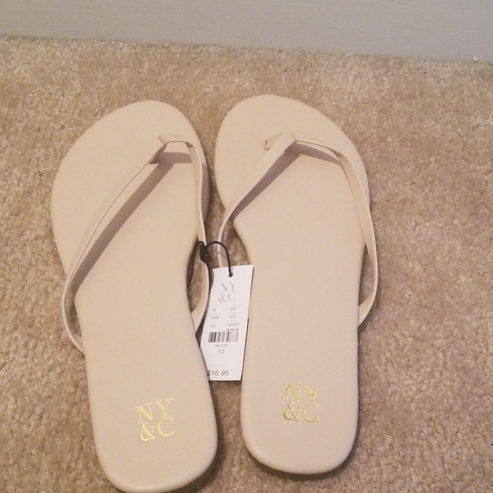 Nude flip flops